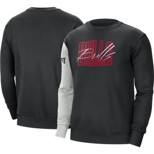 Nike Chicago Gorgeous Bulls Black/Heather Gray Courtside Versus Force & Flight Pullover Sweatshirt