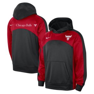 Nike Chicago Bulls Black/Red Authentic Starting Five Force Performance Eye - catching Pullover Hoodie