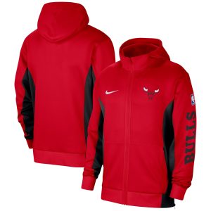 Nike Chicago Bulls Red Gorgeous 2023/24 Authentic Showtime Full Zip Hoodie