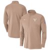 Nike Chicago Bulls Tan Elegant 2024/25 City Edition Authentic Coaches Performance Half Zip Top