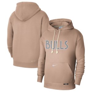 Nike Chicago Bulls Tan 2024/25 City Edition Courtside Standard Issue Pullover Hoodie Trendy