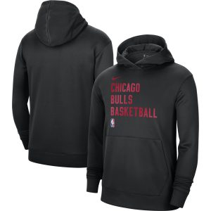 Nike Chicago Elegant Bulls Unisex Black 2023/24 Performance Spotlight On Court Practice Pullover Hoodie