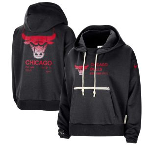 Nike Chicago Bulls Women's Black Courtside Standard Issue Performance Pullover Gorgeous Hoodie