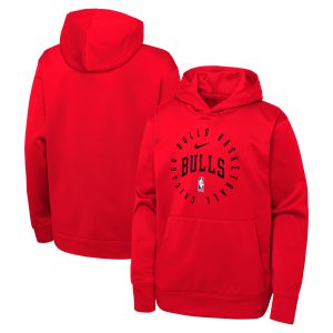 Nike Chicago Bulls Youth Red Performance Practice Spotlight Pullover Hoodie Stylish
