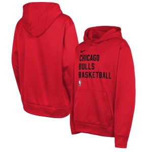 Nike Chicago Bulls Youth Red Spotlight Performance Pullover Trendy Hoodie