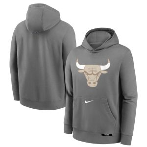 Nike Chicago Bulls Youth Fabulous Steel 2024/25 City Edition Club Fleece Pullover Hoodie