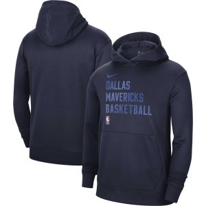 Nike Dallas Mavericks Unisex Navy 2023/24 Performance Spotlight On Court Elegant Practice Pullover Hoodie
