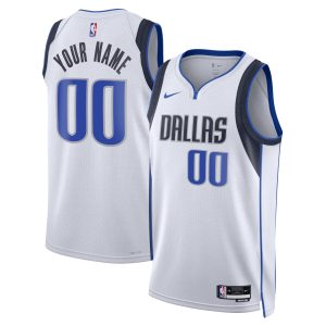 Nike Dallas Mavericks Chic Unisex White Swingman Custom Jersey Association Edition
