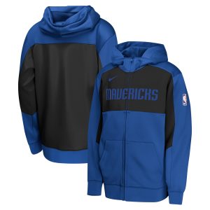 Nike Dallas Mavericks Youth Unique Blue/Black Authentic On Court Showtime Performance Full Zip Hoodie