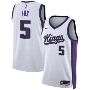 Nike De'Aaron Fox Sacramento Kings Eye - catching Unisex White Swingman Jersey Association Edition