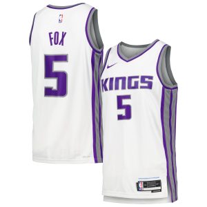 Nike De'Aaron Fox Sacramento Kings White Swingman Player Jersey Elegant Association Edition