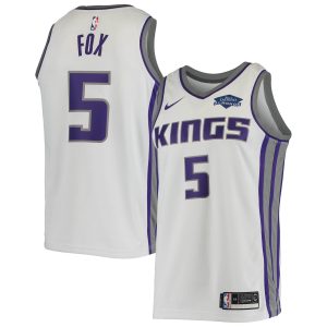 Nike De'Aaron Fox Sacramento Kings White Swingman Eye - catching Player Jersey Association Edition