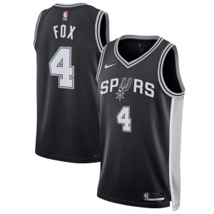 Nike De'Aaron Fox San Antonio Spurs Unisex Black Swingman Unique Player Jersey Icon Edition