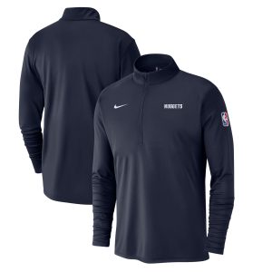Nike Denver Nuggets Navy 2024/25 City Edition Authentic Coaches Performance Half Unique Zip Top