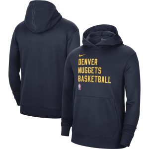 Nike Denver Nuggets Unisex Navy 2023/24 Performance Spotlight Trendy On Court Practice Pullover Hoodie