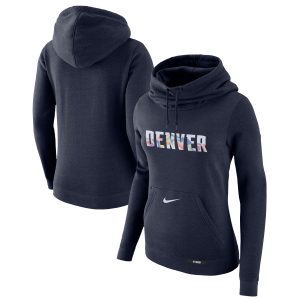Nike Denver Nuggets Women's Navy 2024/25 City Edition Essential Fabulous Club Pullover Hoodie