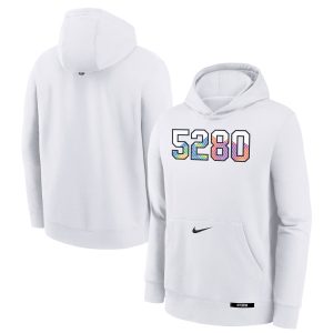 Nike Denver Nuggets Fabulous Youth White 2024/25 City Edition Club Fleece Pullover Hoodie