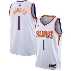 Nike Devin Booker Phoenix Suns Unisex White Swingman Jersey Stylish Association Edition