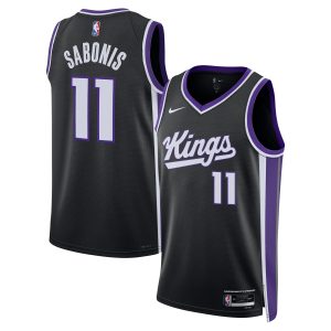 Nike Domantas Sabonis Trendy Sacramento Kings Unisex Black Swingman Player Jersey Icon Edition