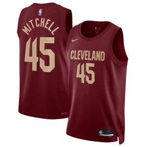 Nike Donovan Mitchell Cleveland Cavaliers Unisex Fabulous Wine Swingman Jersey Icon Edition