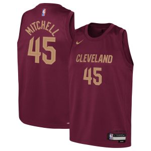 Nike Donovan Mitchell Cleveland Cavaliers Trendy Youth Wine Swingman Jersey Icon Edition