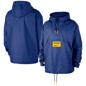 Nike Golden State Warriors Royal Courtside Gorgeous Premium Club Anorak Quarter Zip Hoodie Jacket