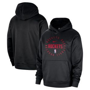 Nike Houston Rockets Black 2024/25 Spotlight On Court Elegant Practice Performance Pullover Hoodie
