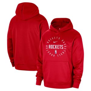 Nike Houston Rockets Red 2024/25 Spotlight On Court Practice Elegant Performance Pullover Hoodie