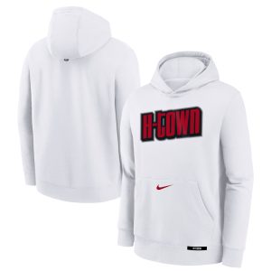 Nike Houston Rockets Youth White 2024/25 City Edition Club Fleece Pullover Fabulous Hoodie