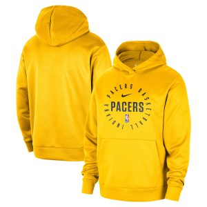 Nike Indiana Pacers Gold 2024/25 Spotlight On Court Practice Performance Pullover Hoodie Elegant