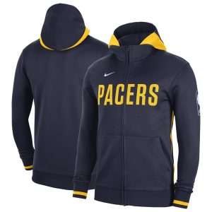 Nike Indiana Pacers Navy Authentic Showtime Performance Full Eye - catching Zip Hoodie