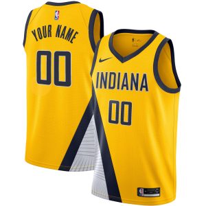 Nike Indiana Pacers Premium Yellow 2019/20 Custom Swingman Jersey Statement Edition