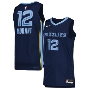 Nike Elegant Ja Morant Memphis Grizzlies Navy Authentic Jersey Icon Edition