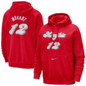 Nike Ja Morant Memphis Grizzlies Red 2024/25 City Trendy Edition Name & Number Pullover Hoodie