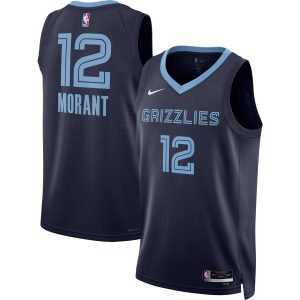 Nike Ja Morant Memphis Grizzlies Unisex Navy Swingman Jersey Icon Edition Fabulous