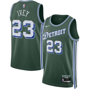 Nike Jaden Eye - catching Ivey Detroit Pistons Green 2022/23 Swingman Jersey City Edition
