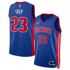 Nike Jaden Ivey Detroit Pistons Unisex Blue 2022 NBA Draft First Round Pick Swingman Trendy Jersey Icon Edition