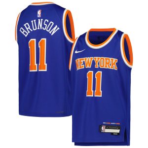 Nike Jalen Brunson New York Eye - catching Knicks Youth Blue Swingman Jersey Icon Edition