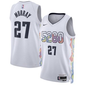 Nike Jamal Murray Denver Trendy Nuggets Unisex White 2024/25 Swingman Player Jersey City Edition