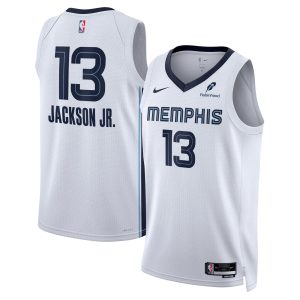 Nike Jaren Jackson Eye - catching Jr. Memphis Grizzlies Unisex White Swingman Badge Player Jersey Association Edition