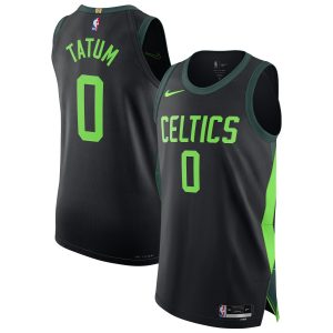 Nike Jayson Tatum Boston Celtics Black 2024/25 Eye - catching Authentic Player Jersey City Edition
