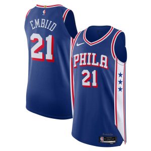 Nike Joel Embiid Philadelphia 76ers Royal Authentic Jersey Trendy Icon Edition