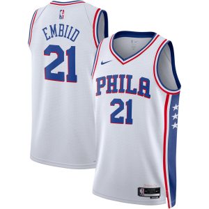 Nike Joel Embiid Philadelphia 76ers Unisex White Gorgeous Swingman Jersey Association Edition