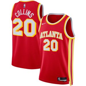 Nike John Premium Collins Atlanta Hawks Unisex Red Swingman Jersey Icon Edition