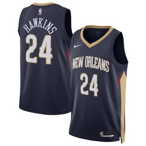 Nike Jordan Hawkins New Orleans Chic Pelicans Unisex Navy Swingman Jersey Icon Edition