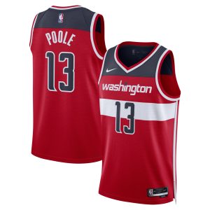 Nike Jordan Poole Eye - catching Washington Wizards Unisex Red Swingman Jersey Icon Edition