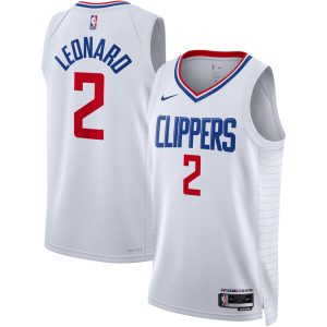 Nike Kawhi Leonard LA Trendy Clippers Unisex White Swingman Jersey Association Edition