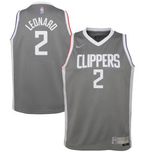 Nike Kawhi Leonard LA Clippers Eye - catching Youth Gray 2020/21 Swingman Player Jersey Earned Edition