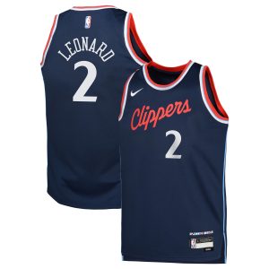 Nike Kawhi Leonard LA Eye - catching Clippers Youth Royal Swingman Jersey Icon Edition