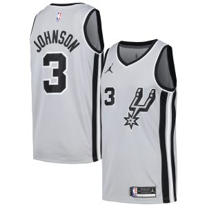Nike Keldon Johnson San Chic Antonio Spurs Silver Swingman Player Jersey Statement Edition